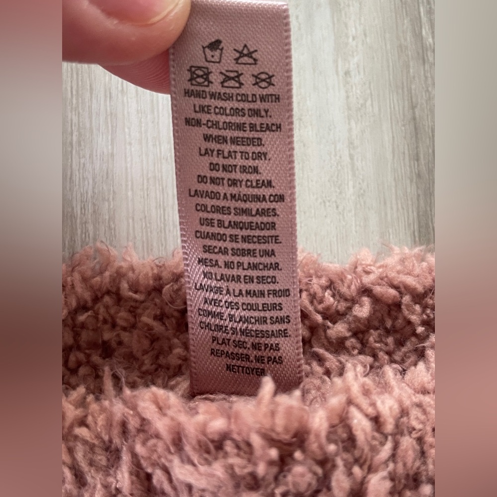 Skims Sherpa Cropped Fuzzy Knit Top XXS - Picture 4 of 6